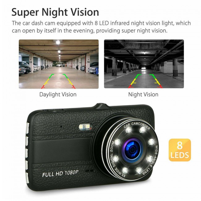 Dual Lens 10inch HD 1080p Night Vision DVR and Rearview Car Camera
