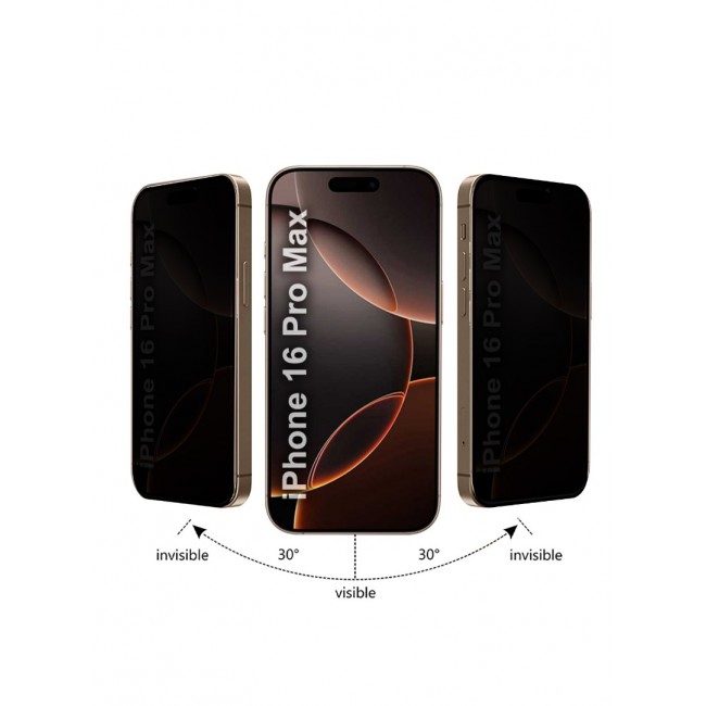UMSUKA Magic Box Privacy Screen Protector for iPhone 16 Pro Max Automatic Adhesion Anti-Spy, Case-Friendly Easy Installation 9H+ Hardness Full Coverage, No Bubble