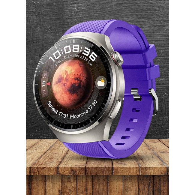 MARGOUN Silicone Watch Band 22mm Sport Band Compatible with Huawei Watch 4 Pro Strap Replacement Wristbands Soft and Durable Purple