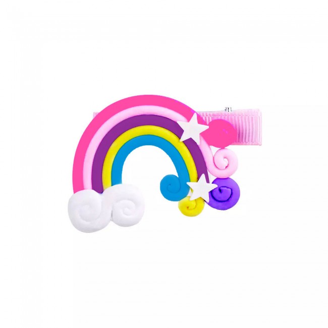 CATANES 6 Packs For Hair Clips Cloud Ornaments Colourful Flatback Polymer Rainbow Cloud Clips - 11