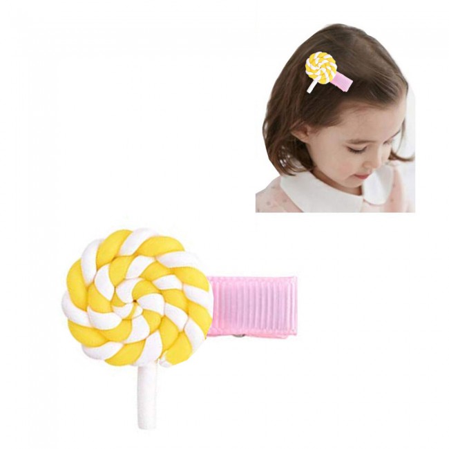 CATANES 6 Packs For Hair Clips Cloud Ornaments and Lollipop Colourful Flatback Polymer Hair Clips - 13