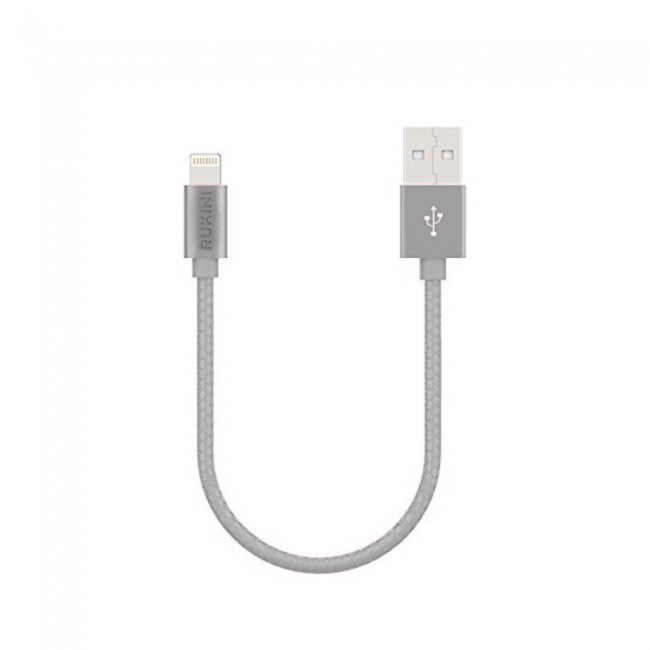 Rukini Lightning Cable 20cm/0.66inch Nylon braided RCBL2C - Black , Silver , Pink , Blue