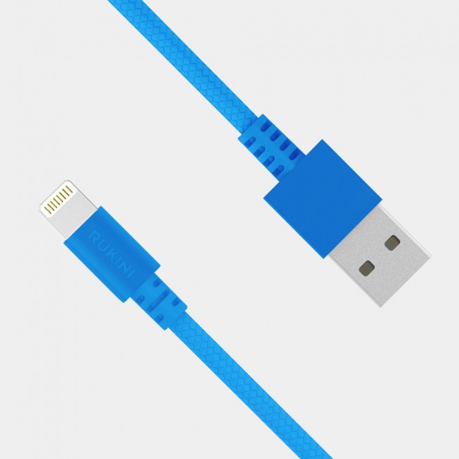 Rukini Lightning Cable 20cm/0.66inch Nylon braided RCBL2C - Black , Silver , Pink , Blue