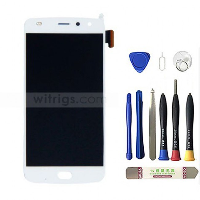 AMOLED Screen with Digitizer Replacement for Motorola Moto Z2 Play White