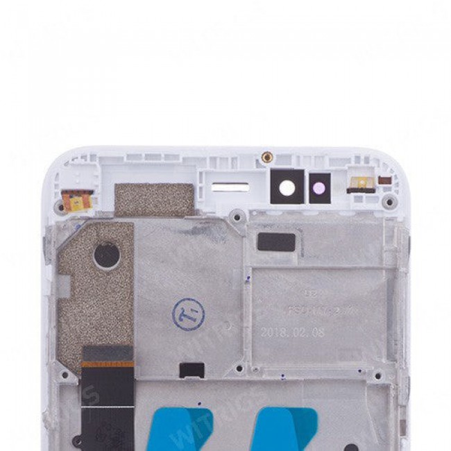 Custom Screen Replacement with Frame for Xiaomi Mi A1 White (White)