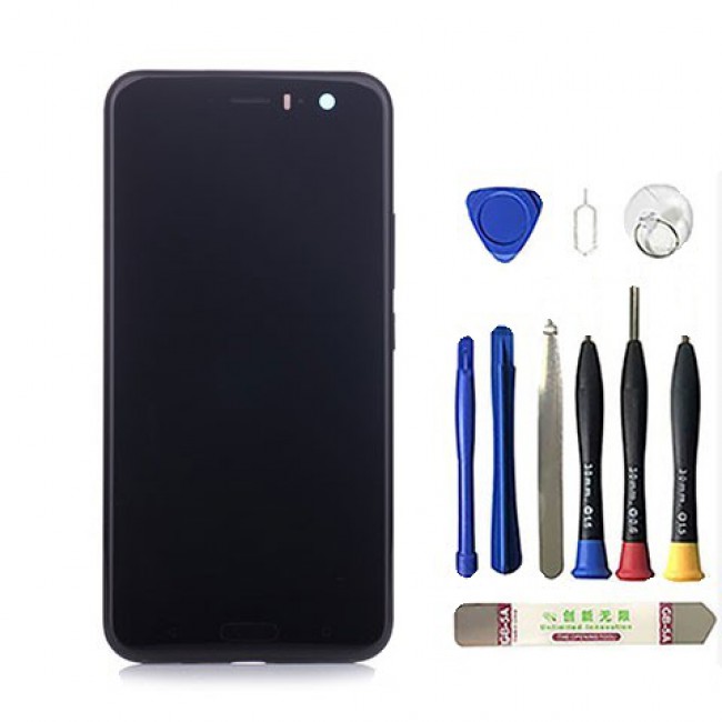 Screen Replacement with Frame for HTC U11 Black