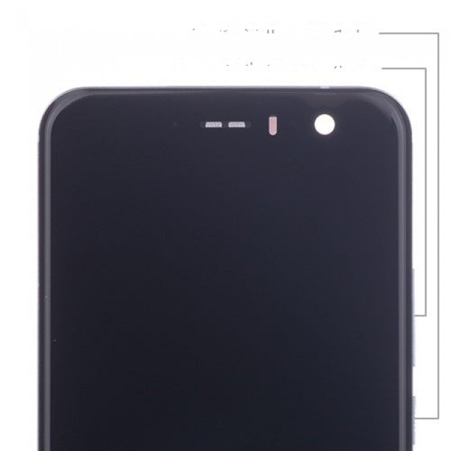Screen Replacement with Frame for HTC U11 Silver