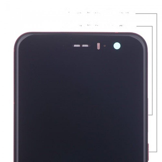 Screen Replacement with Frame for HTC U11 Red
