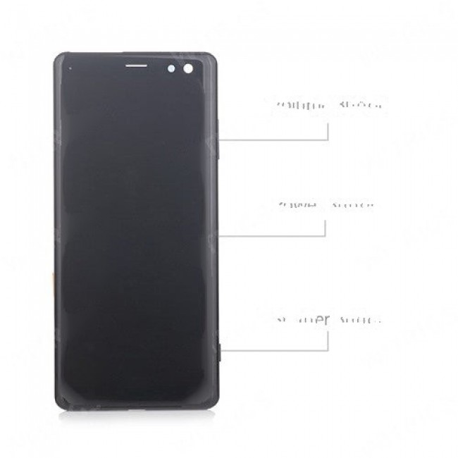 Screen Replacement with Frame for Sony Xperia XZ3 Black