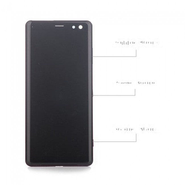 Screen Replacement with Frame for Sony Xperia XZ3 Bordeaux Red