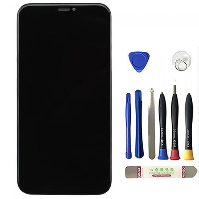 Screen Replacement + Back Metal Sheet for iPhone XR Black