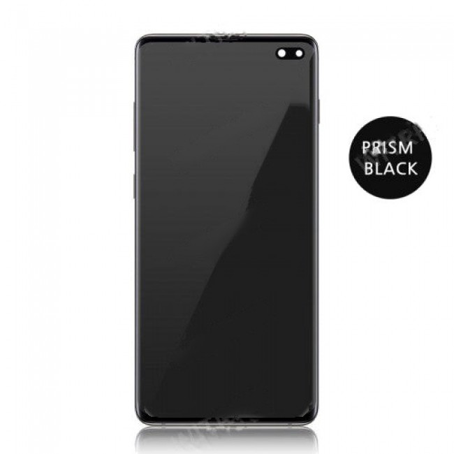 Screen Replacement with Frame for Samsung Galaxy S10 Plus Prism Black