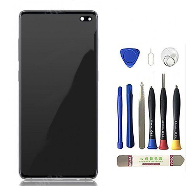 Screen Replacement with Frame for Samsung Galaxy S10 Plus Prism White