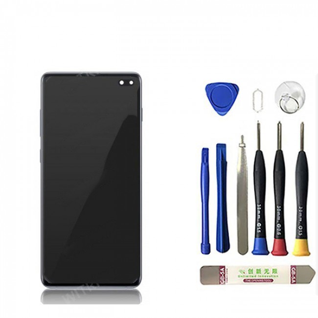 Screen Replacement with Frame for Samsung Galaxy S10 Plus Prism Blue