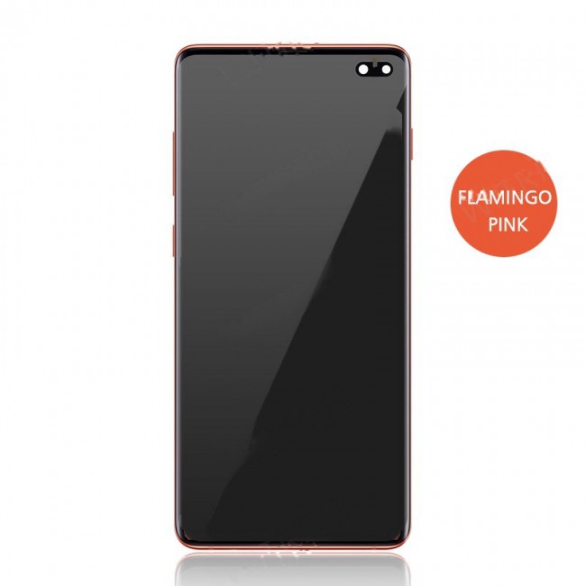 Screen Replacement with Frame for Samsung Galaxy S10 Plus Flamingo Pink