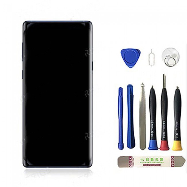 Screen Replacement with Frame for Samsung Galaxy Note 9 Ocean Blue