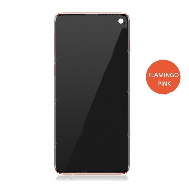 Screen Replacement with Frame for Samsung Galaxy S10 Flamingo Pink
