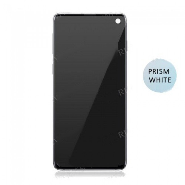 Screen Replacement with Frame for Samsung Galaxy S10 Prism White