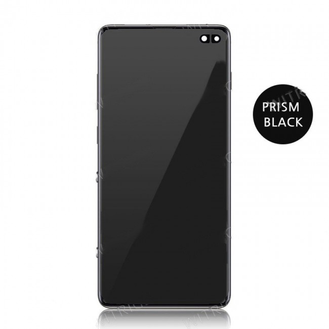 Custom Screen Replacement with Frame for Samsung Galaxy S10 Plus Prism Black
