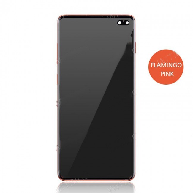 Custom Screen Replacement with Frame for Samsung Galaxy S10 Plus Flamingo Pink