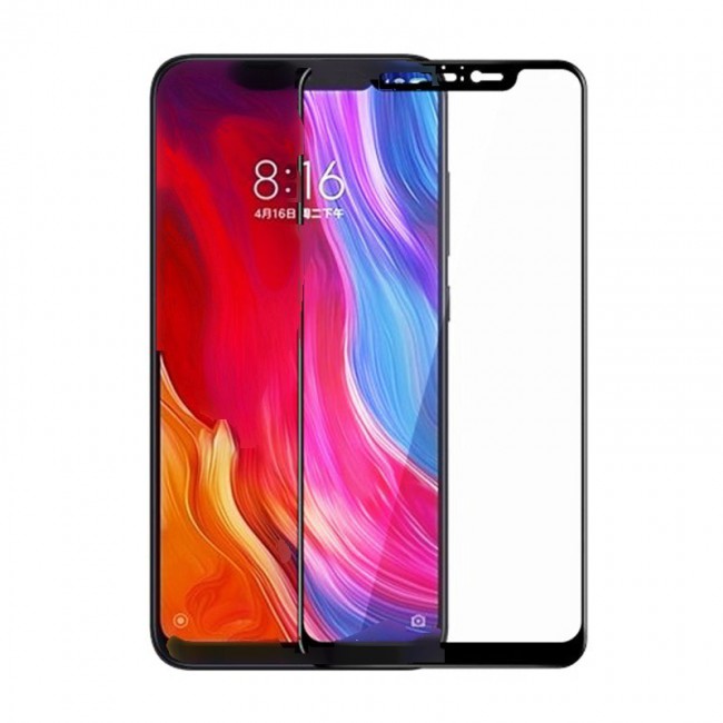 Full Tempered Glass Screen Protector for Xiaomi Mi 8 Black (Black)