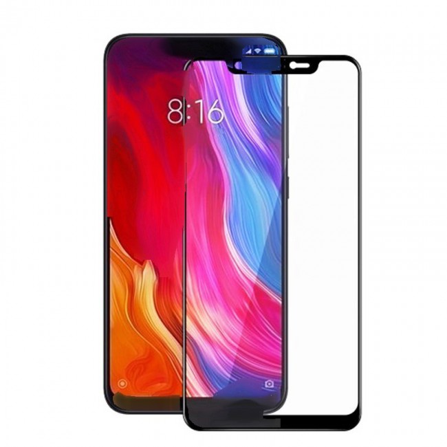 Full Tempered Glass Screen Protector for Xiaomi Mi 8 Black (Black)
