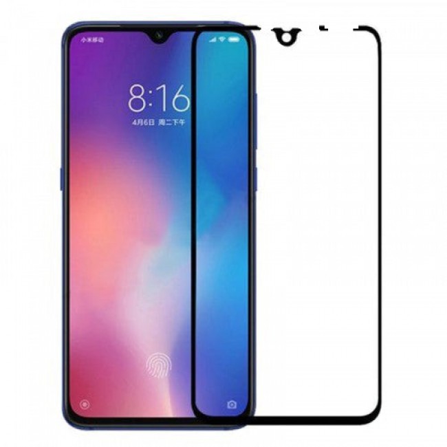 Full Tempered Glass Screen Protector for Xiaomi Mi 9 Black (Black)