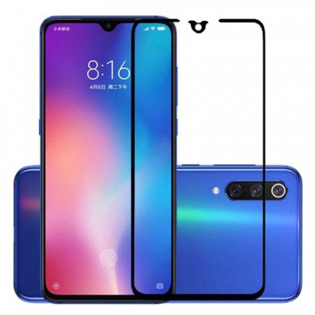 Full Tempered Glass Screen Protector for Xiaomi Mi 9 Black (Black)