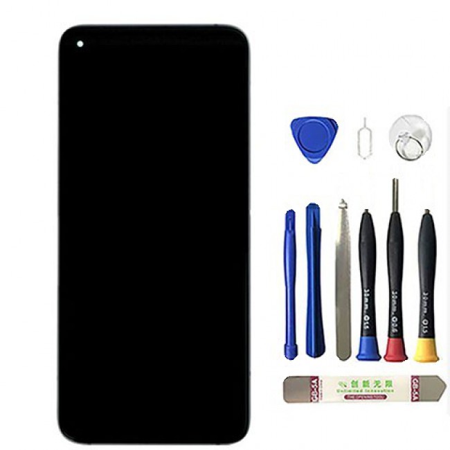 Screen Replacement with Frame for Xiaomi Mi 10T Pro 5G Silver (Silver)