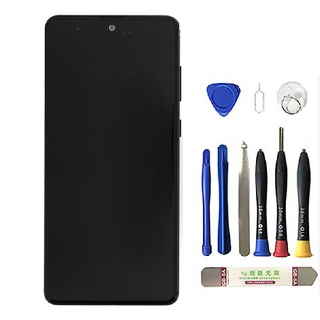 Screen Replacement with Frame for Samsung Galaxy Note 10 Lite Black