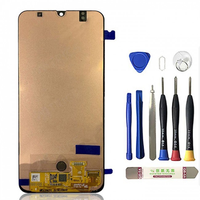 Screen Replacement with Frame for Samsung Galaxy A50 Black (Without frame)