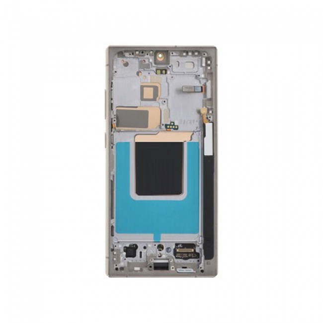 Screen Replacement with Frame for Samsung Galaxy S24 Ultra European Version (Titanium Yellow)