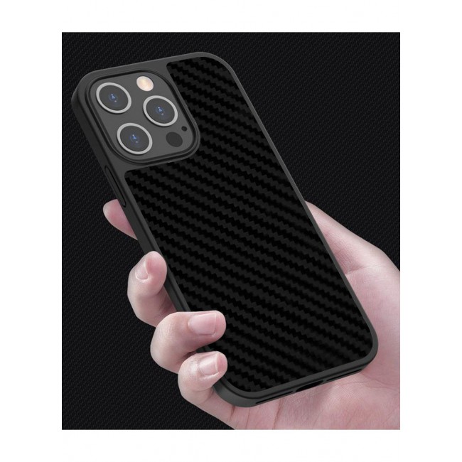iPhone 14 Pro Case Genuine Carbon Fiber Case Ultra Slim Shockproof Back Cover Black