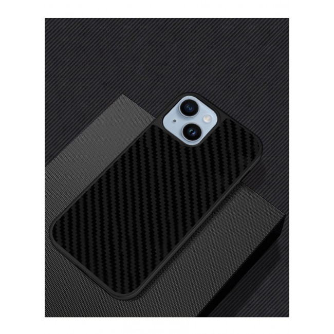 iPhone 14 Case Genuine Carbon Fiber Case Ultra Slim Shockproof Back Cover Black
