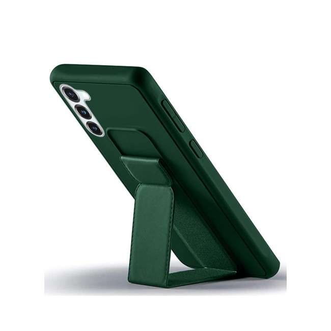 Samsung Galaxy S23 Grip Case Magnetic Kickstand Cover with Foldable Hand Strap Green