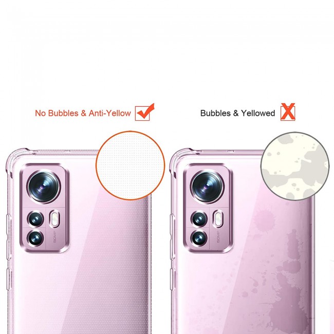 CATANES For Xiaomi 12 Lite Case Cover Clear Protective TPU Four Corners Cover Transparent Soft Case
