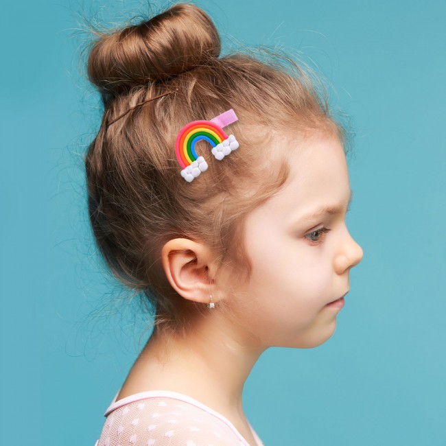 CATANES 6 Packs For Hair Clips Cloud Ornaments and Lollipop Colourful Flatback Polymer Hair Clips - 12
