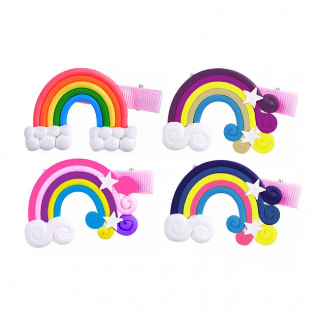 CATANES 12 Packs For Hair Clips Cloud Ornaments and Lollipop Colourful Flatback Polymer Hair Clips - 16