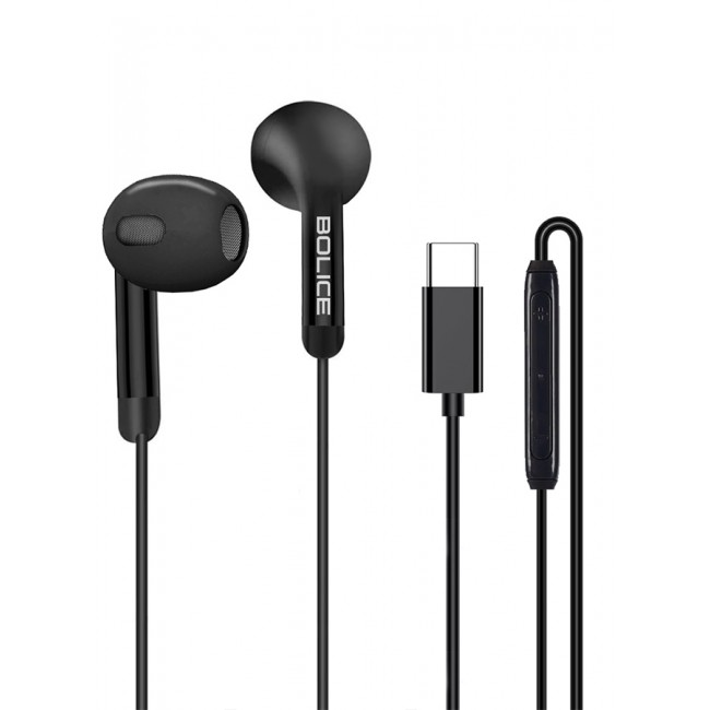 BOLICE USB C Headphones Compatiable with Samsung Galaxy S24 Ultra USB C In-Ear Headphones with Microphone Volume Control and Pure Sound Black