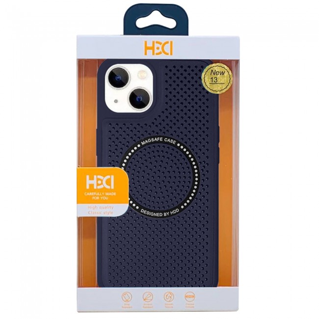 MARGOUN For iPhone 13 Leather Case MagSafe HDD Back Cover/ Blue