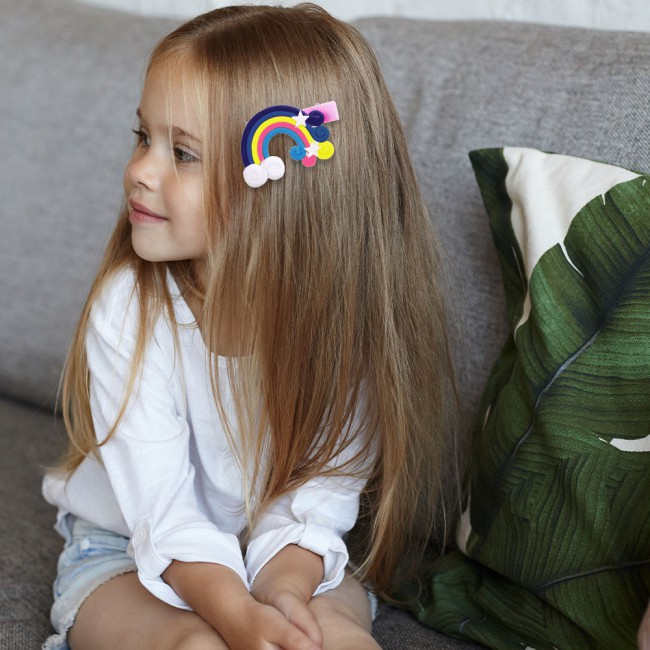 CATANES 6 Packs For Hair Clips Cloud Ornaments and Lollipop Colourful Flatback Polymer Hair Clips - 12